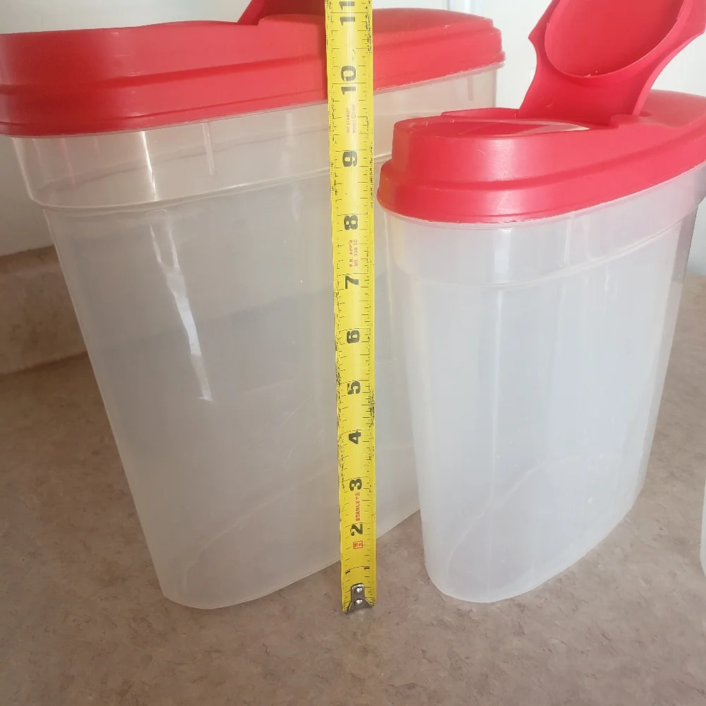 Set of 3 Pour And Store Food Container Plastic Dispensers